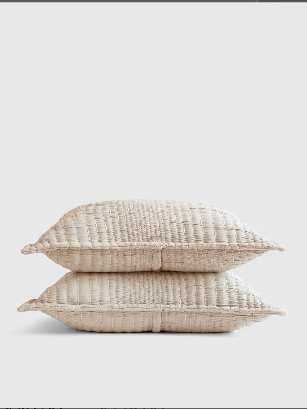 Quince King Size Organic Cotton Channel Stitch Sham Set